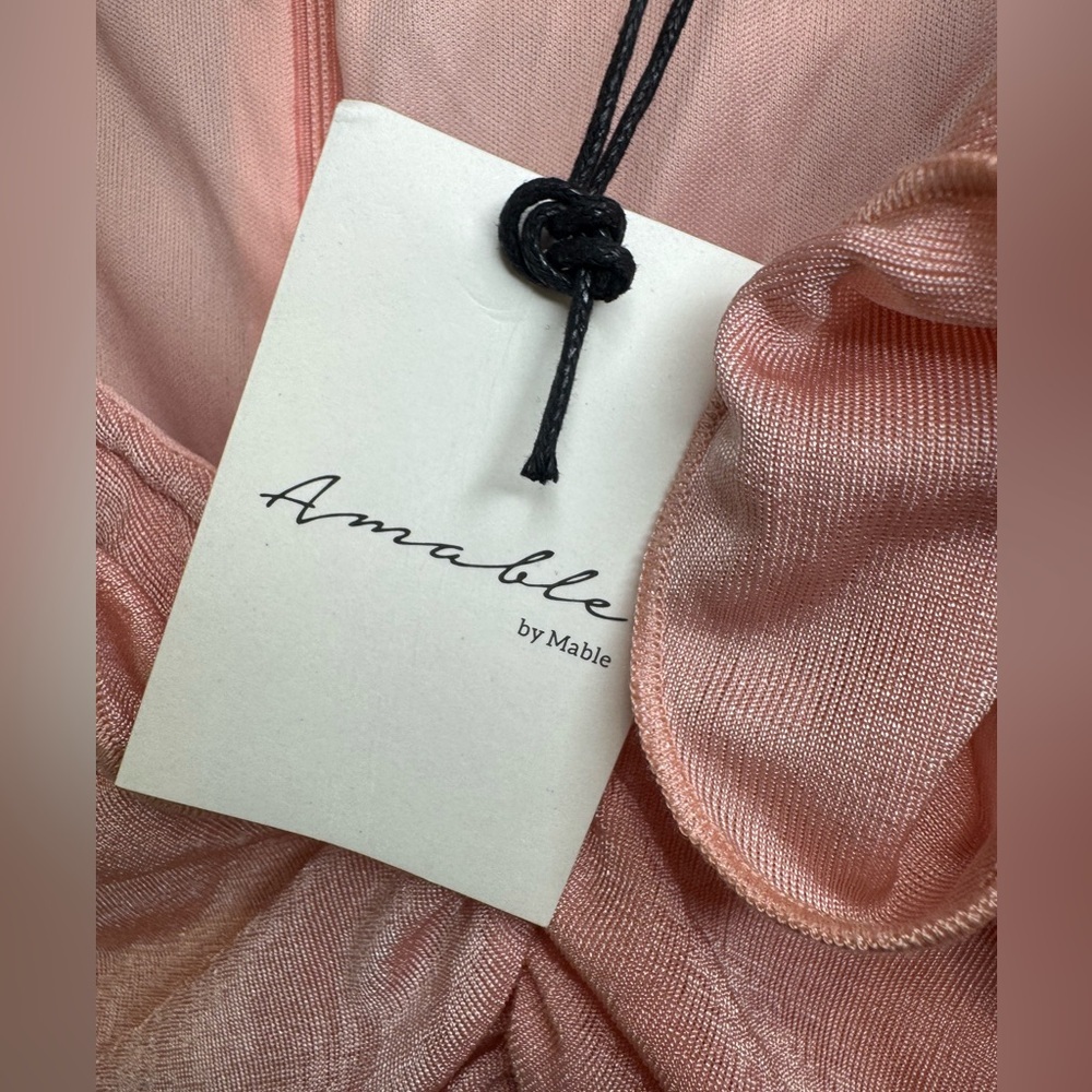 Amable by Mable Anthropologie Rose Pink Rouched Party Dress Size‎ S - Picture 3 of 9